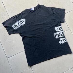 Vintage Blink 182 Tshirt Single Stitch Adult Size M Black Side Logo Rare